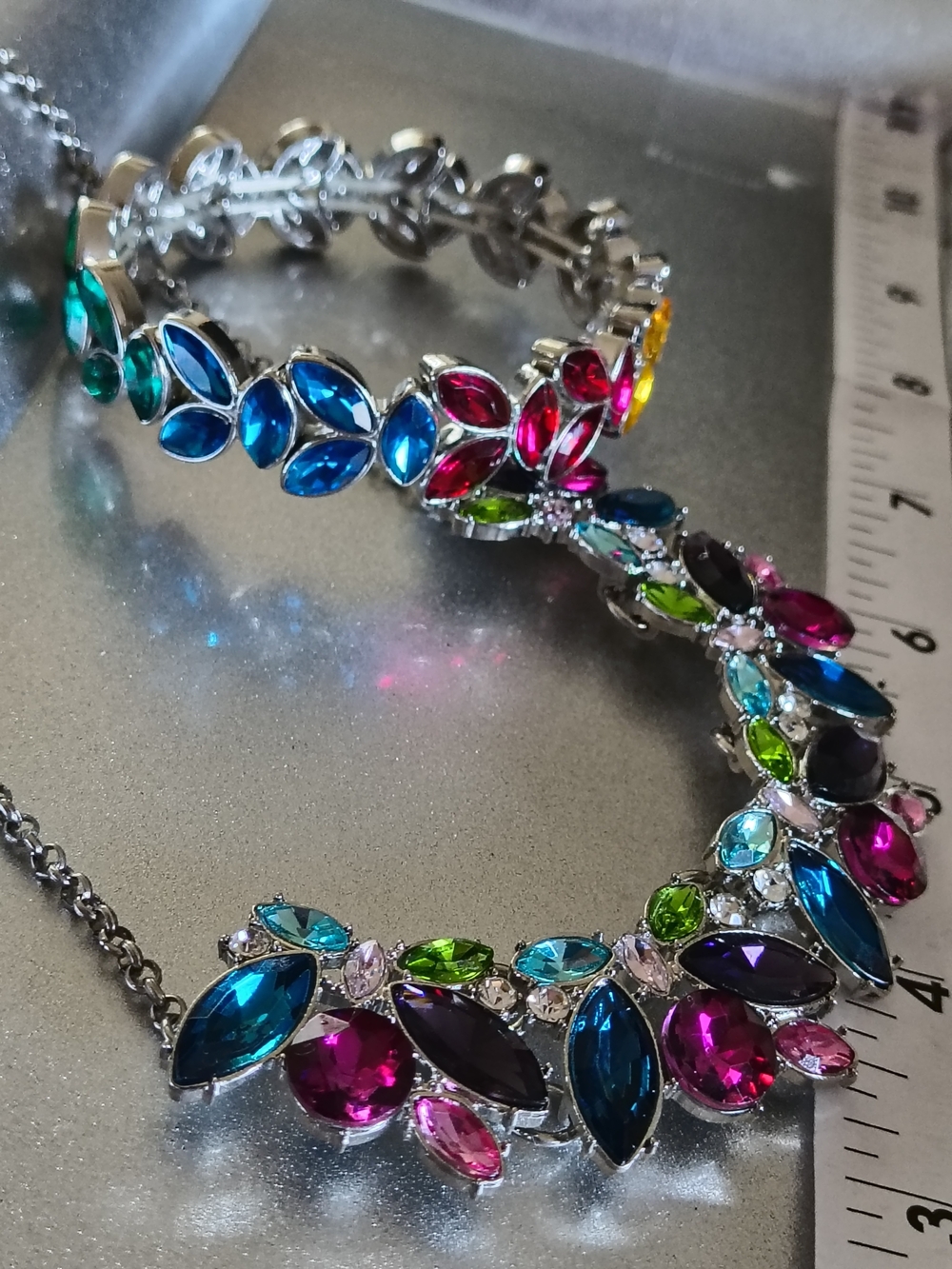 Multicolor Crystal Stretch Bracelet and Necklace Set - Women's Jewelry Paparazzi - Picture 10 of 10
